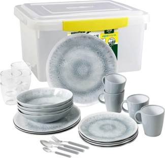 BRUNNER Geschirr-Set BRUNNER Camping Geschirrset PEARL (8, 12, 16, 36-Teile) Rutschfest (36-tlg)