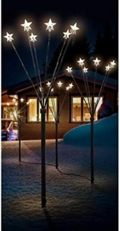 4x LED Sternenfächer-Stäbe 60cm Außen & Innen Timer Lichterkette Weihnachtsdeko