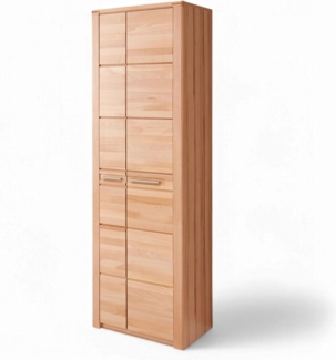 Stella Trading Nature ONE Garderobenschrank in Kernbuche Teil-massiv FSC-Zertifiziert - Flurgarderoben Schrank mit viel Stauraum - 65 x 201 x 40 cm (B/H/T)