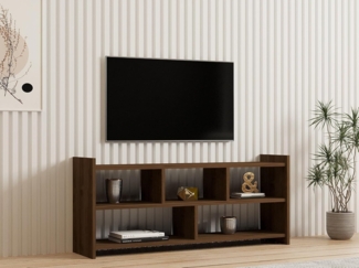 Hanah Home Scandinavian TV Stand, Walnut Finish, 117.5 x 55 x 28 cm | 100% Melamine Coated Particle Board, 18 mm Thick | Stylish & Functional for Modern Living Rooms