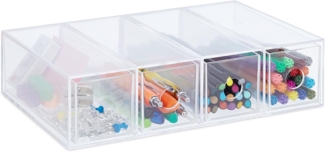 relaxdays Schubladenbox Kleine Schubladenbox aus Kunststoff