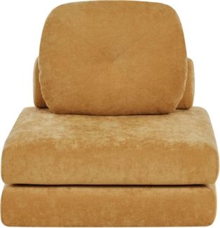 1-Sitzer Bodensofa Stoff gelb mit Schlaffunktion OLDEN