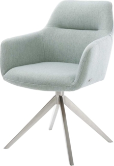 Drehstuhl Pejo-Flex Stripes Mint Kreuzgestell breit Edelstahl 360° drehbar Wippfunktion Taschenfederkern