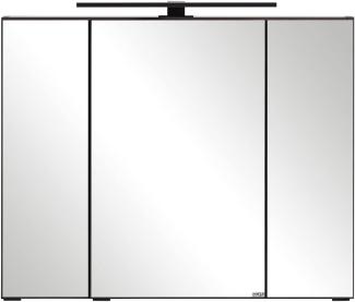 Lomadox Spiegelschrank 80 cm mit LED-Aufbauleuchte in dunkelgrau, B/H/T ca. 80/64/20 cm