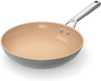 Ninja Keramik-Sauteuse mit längerer Lebensdauer (28 cm),Antihaftbeschichtung (ohne PFA, PFOA, Blei & Cadmium), Induktionsgeeignet, Edelstahlgriff, Ofenfest bis 285 °C, Grau & Terracotta, CW90028EUUKDB