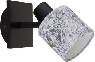 Wandleuchte, Metall, Textil, Spot verstellbar