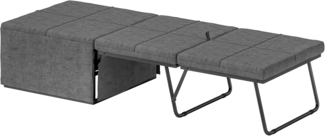 HOMCOM Gästebett ca. 190x60 cm, mit 8cm Schaumstoff Matratze, faltbar (Reisebett, 1-St, Klappbett) bis 120 kg belastbar, für Büro, Gästezimmer, Grau