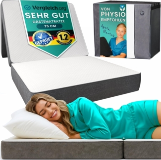 Premium Gästematratze - Moderne Gäste Klappmatratze inkl. Tragetasche mit Memory Schaumstoff, weichem OEKO-TEX Bezug - Perfekt als Bequeme Faltmatratze, Reisematratze - Gästebett klappbar by DYNMC YOU
