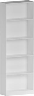 Vida Designs Büro-Bücherregale, Holz, Weiß, 5 Etagen, extra groß