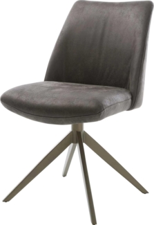 Drehstuhl Elso-Flex Mikrofaser Anthrazit Vintage Kreuzgestell breit Effektfinish Titan 360° drehbar Wippfunktion Taschenfederkern