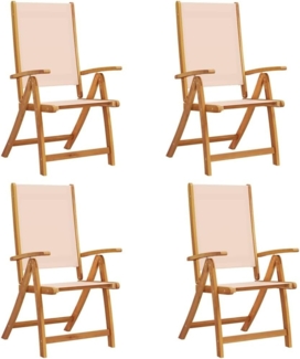 vidaXL Gartenstühle 4 Stk. Klappbar Massivholz Akazie und Textilene 3279235