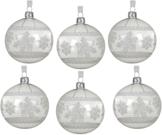 Christbaumkugeln Transparent Schneeflocke Echt Glas 6 Stück Weihnachtskugeln