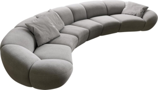 Big-Sofa Lunna 470x210 cm Strukturstoff Soft Grau 3 Kissen