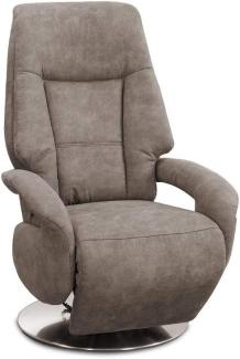 Cavadore TV-Sessel Edinburgh / Fernsehsessel mit manuell verstellbarer Relaxfunktion / 74 x 114 x 77 / Lederoptik: hellbraun