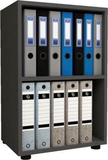 VCM Büroregal & Bücherregal Ulas 918440 Anthrazit H. 74 x B. 49 x T. 32 cm