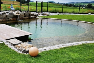 TRANGO LED Gartenleuchte, 1er Set 200SB IP65 Gartenkugel in Sandstein-Optik mit 20cm Durchmesser inkl. 1x E27 LED Leuchtmittel & ca. 5 Meter IP44 Kabel *SANDSTONE*, Kugelleuchte, Gartenleuchte, Leuchtkugel, Kugellampe