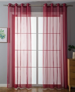 Gardinenbox Gardine (2 St), Ösen, transparent, Voile