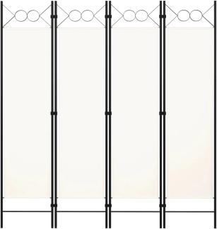 4-tlg. Raumteiler Cremeweiß 160x180 cm