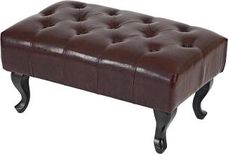 Ottomane Chesterfield, Sitzhocker Fußablage Hocker, Kunstleder 39x77x47cm ~ antik-braun