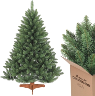 Salcar Künstlicher Weihnachtsbaum Tannenbaum Künstlich Weihnachtsbaum mit Holzständer, Nordmanntanne, 120cm mit 290 PVC-Nadeln