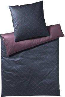 JOOP! 'Cornflower Double' Kissenbezug, Mako-Satin, Midnight Purple, 80 x 80 cm