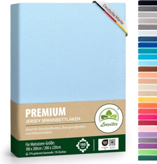 leevitex® Spannbettlaken Premium 195, Gummizug: Rundum, blickdicht, Anti-Pilling, 97% Baumwolle, 3% Elasthan, 40 cm Steg