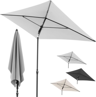 Doppler Sonnenschirm Rethink 180x120 cm - Witterungsbeständiger Bezug aus 100% recyceltem Polystergewebe - guter UV-Schutz - manuelle Bedienung - Hellgrau, Groß