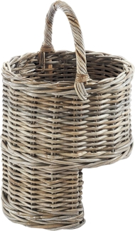 Kobolo Aufbewahrungskorb Treppenkorb Korb Rattan - kubu grey - mit Henkel