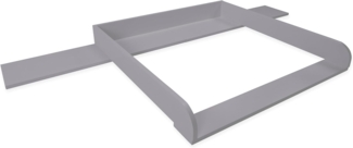 Puckdaddy Wickelaufsatz Lorenz 159,5x78x10 cm aus Holz in Grau passend für IKEA Malm Kommoden