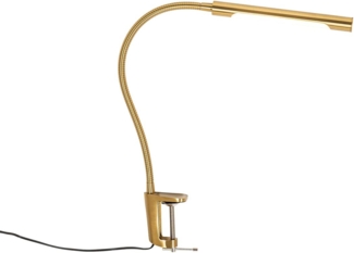 Qazqa Tischleuchte Lionard, LED fest integriert, (nicht austauschbare) LED, Gold/Messing, Modern, Stahl, 1-flammig