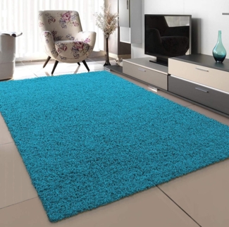 SANAT Teppich Wohnzimmer - Aqua Hochflor Langflor Teppiche Modern, Größe: 120x170 cm