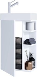 VCM Badmöbel Waschtisch Lumia 918999 Weiß H. 70 x B. 40 x T. 22 cm