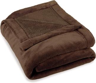 CelinaTex Flauschige Kuscheldecke 150 x 200 cm dunkel braun Decke Sofa warm Wohndecke weich Mikrofaser Fleece Oeko-TEX Montreal