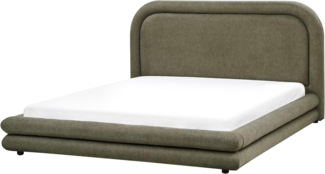 Bett mit Lattenrost Kunstleinen LAVARDENS 160 x 200 cm Dunkelgrün
