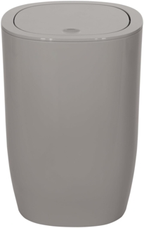 Spirella Design Kosmetikeimer "Pure" Treteimer Schwingdeckeleimer Abfallbehälter mit Schwingdeckel 5 Liter (ØxH): 17x25 cm Taupe