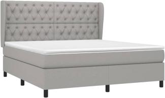 vidaXL Boxspringbett mit Matratze Hellgrau 160x200 cm Stoff, Härtegrad: H2 [3128213]