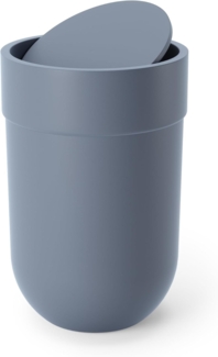 Umbra Abfalleimer mit 6 L Fassungsvermögen und Schwingdeckel – Kosmetikeimer und Papierkorb für Badezimmer und Kleine Räume, Plastic, Schieferblau, 6L