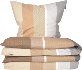 Schiesser Bettwäscheset Endy Stripes - Renforcé - 2-teilig - 155 x 220 cm - Sand