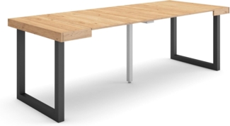 Skraut Home | Ausziehbarertisch | Multifunktionaler ausziehbarer | 220 | Für 10 Gäste | Massivholz Beine | Moderner Stil | Eiche