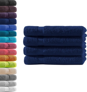 4X Handtuch | Navy | 100% Baumwolle Frottier | Oeko-TEX® Standard 100 | Premium Qualität 500 g/m²