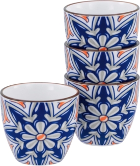 CreaTable, 21892, Serie Aladin Rot, 4-teiliges Geschirrset, Espresso Set aus Steinzeug Bunt