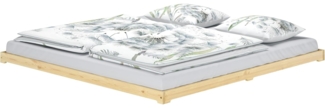 Niedriges Bodenbett 200x200 Kiefer natur, Niederflurbett, Futonbett, ohne Zubehör