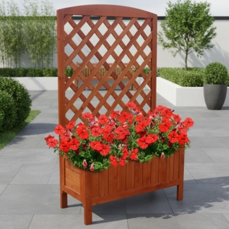 Holz Blumenkasten Rankkasten Rankgitter Blumenständer Rankhilfe Kübel Pflanzkasten Blumenkübel Spalier Rosengitter Garten - Braun