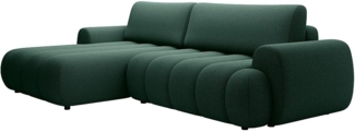 Vente-unique - Ecksofa mit Schlaffunktion - Ecke links - Stoff - Tannengrün - FRIDORA
