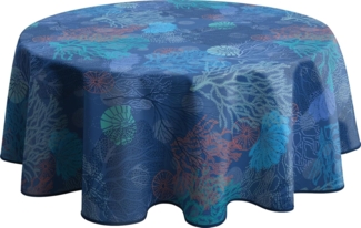 Le linge de Jules Tischdecke, schmutzabweisend, Koralle, rund, 160 cm