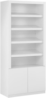 Vente-unique - Schuhschrank mit 5 Fächern & 2 Türen - mit LED-Beleuchtung - MDF - Weiß - DOLMINA