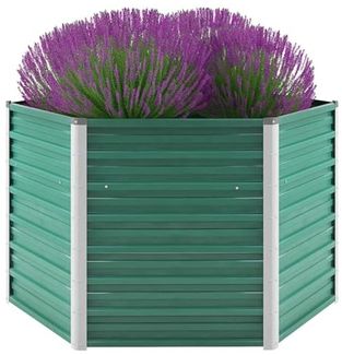vidaXL Garten-Hochbeet Verzinkter Stahl 129x129x77 cm Grün 44857
