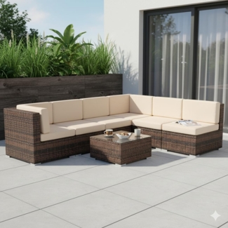 Sitzgruppe Sitzgarnitur Lounge Gartenmöbel Gartenset Rattan Sitzgruppe braun XL
