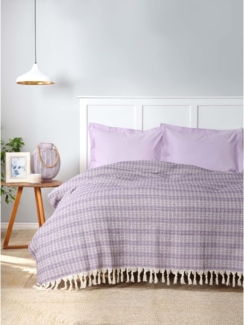 Karaca Home Bettwäsche Karaca Home Destina Lila Double Piqué, 200 cm x 230 cm, Winterdecke, Flexibel, Stilvolle Muster, Komfort, Hält die Wärme, Einzigartiges Design