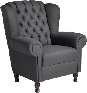 Ohrenbackensessel Katreen Bezug Flachgewebe Buche nussbaum dunkel / graphit 22805